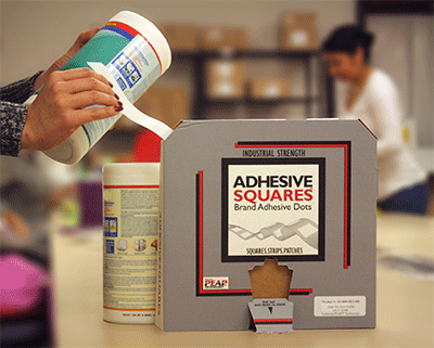 contract packaging adhesive dots